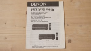 Bedienungsanleitung für Denon PMA-915R, PMA-715R Verstärker Bedienungsanleitung für Denon PMA-915R, PMA-715R Verstärker
