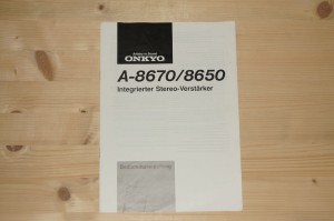 Bedienungsanleitung für Onkyo A-8670, A-8650 Bedienungsanleitung für Onkyo A-8670, A-8650