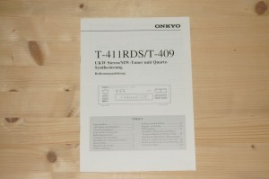 Bedienungsanleitung für Onkyo T-411RDS , T-409 Bedienungsanleitung für Onkyo T-411RDS , T-409