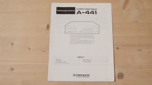 Bedienungsanleitung für Pioneer A-441 Verstärker Bedienungsanleitung für Pioneer A-441 Verstärker