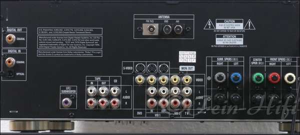 Zeigt die Extraansicht von Harman Kardon AVR 1500 Dolby Digital DTS Receiver