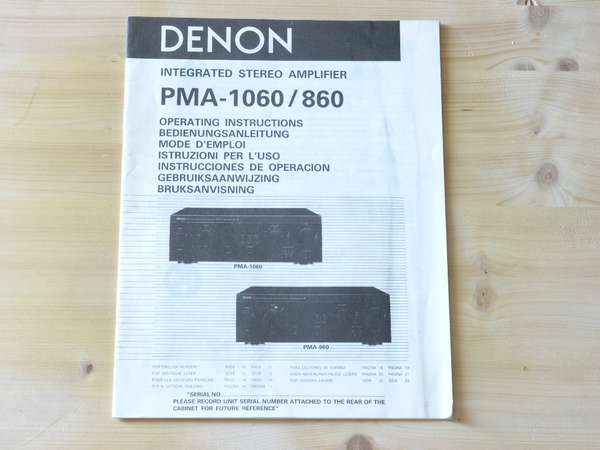 Bedienungsanleitung für Denon Verstärker PMA-1060/860