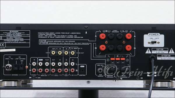 Zeigt die Extraansicht von Pioneer VSX-505 D
