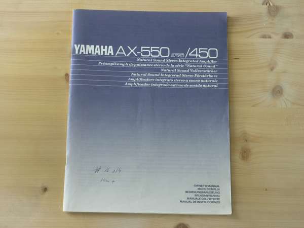 Bedienungsanleitung für Yamaha Verstärker AX-550 / AX-450