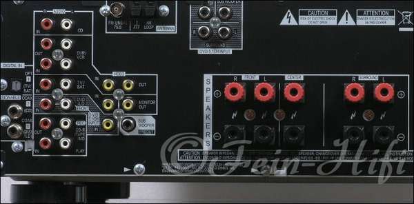 Zeigt die Rückseite von Pioneer VSX-415 D