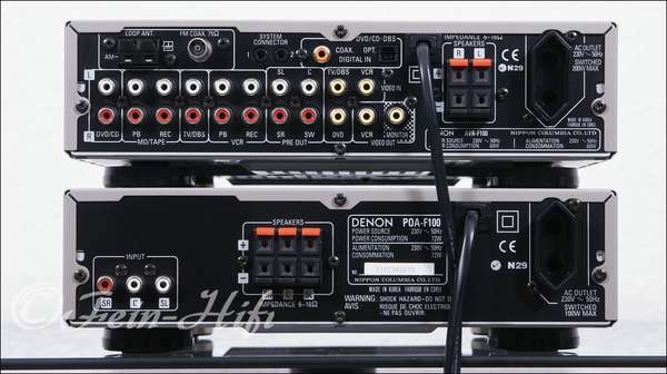 Denon AVR-F100 & POA100 Dolby Digital DTS AV Vorstufe und Endstufe champagner