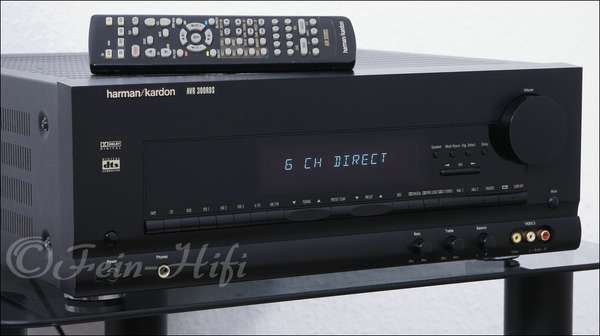 Zeigt die Seitenansicht-Links von Harman Kardon AVR-300 Dolby Digital DTS AV Receiver