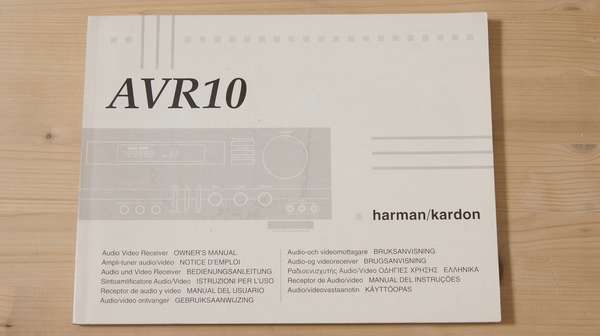 Bedienungsanleitung für Harman Kardon AVR10
