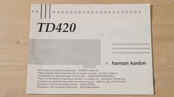 Bedienungsanleitung für Harman Kardon TD420