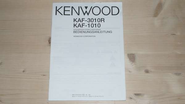 Bedienungsanleitung für Kenwood KAF-3010R, KAF-1010