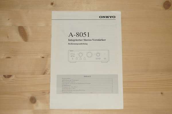 Zeigt die Seitenansicht-Links von Bedienungsanleitung für Onkyo A-8051