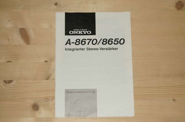 Zeigt die Seitenansicht-Links von Bedienungsanleitung für Onkyo  A-8670, A-8650