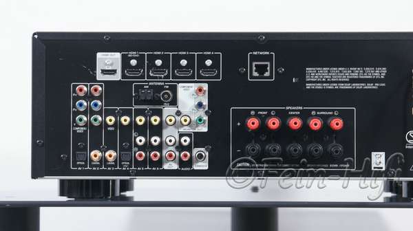 Zeigt die Rückseite von Yamaha HTR-4065 N