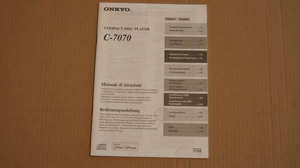 Bedienungsanleitung für Onkyo C-7070