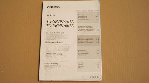 Bedienungsanleitung für Onkyo TX-SR701, TX-SR601