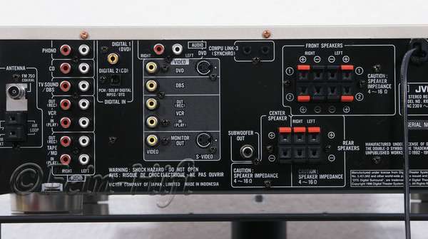 Zeigt die Extraansicht von JVC RX-6001R D