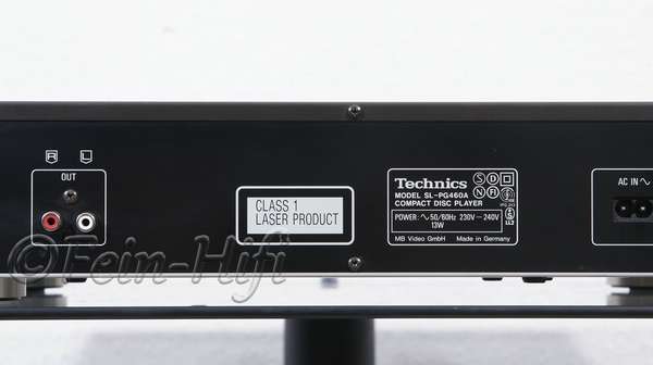 Zeigt die Rückseite von Technics SL-PG460A H