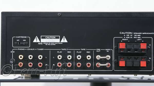 Zeigt die Rückseite von Teac A-X75