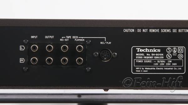 Zeigt die Rückseite von Technics SH-8010 H