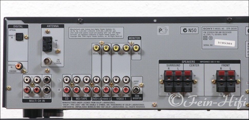 Sony STRDE585 Digital Surround 5.1 AVReceiver