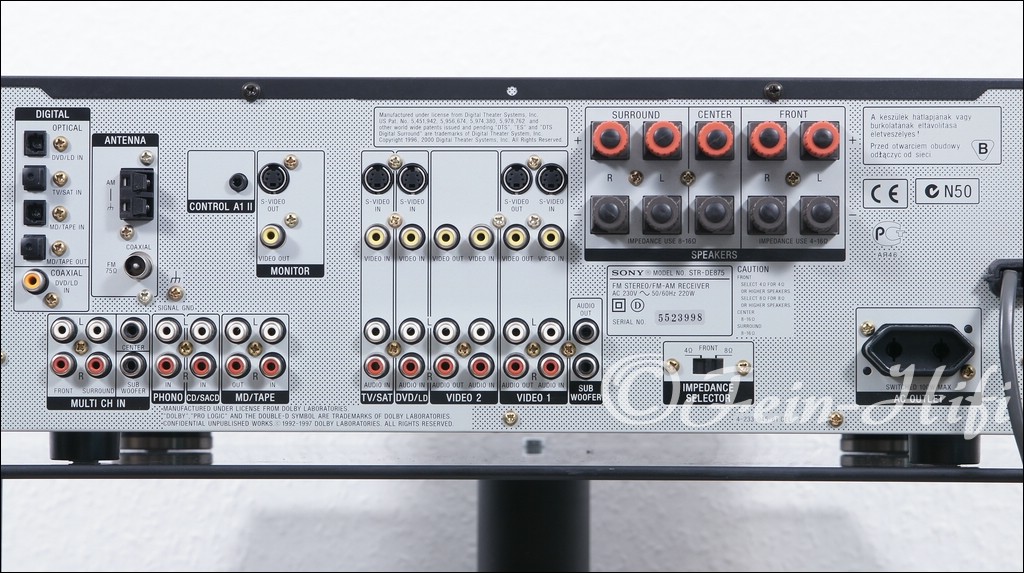 Sony STRDE875 Dolby Digital DTS Surround 5.1 AV Receiver